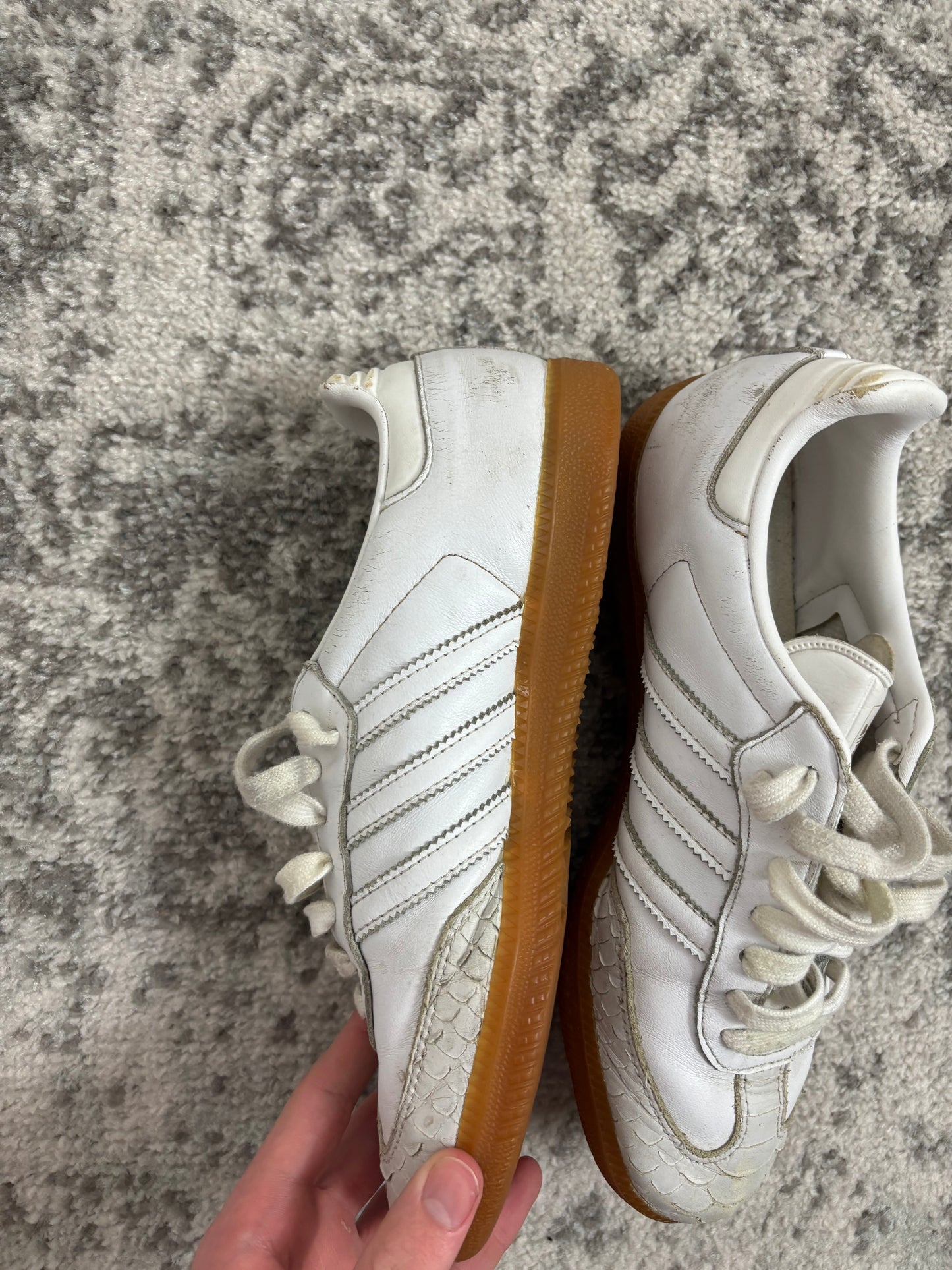 Adidas, samba, motif crocodile blanche