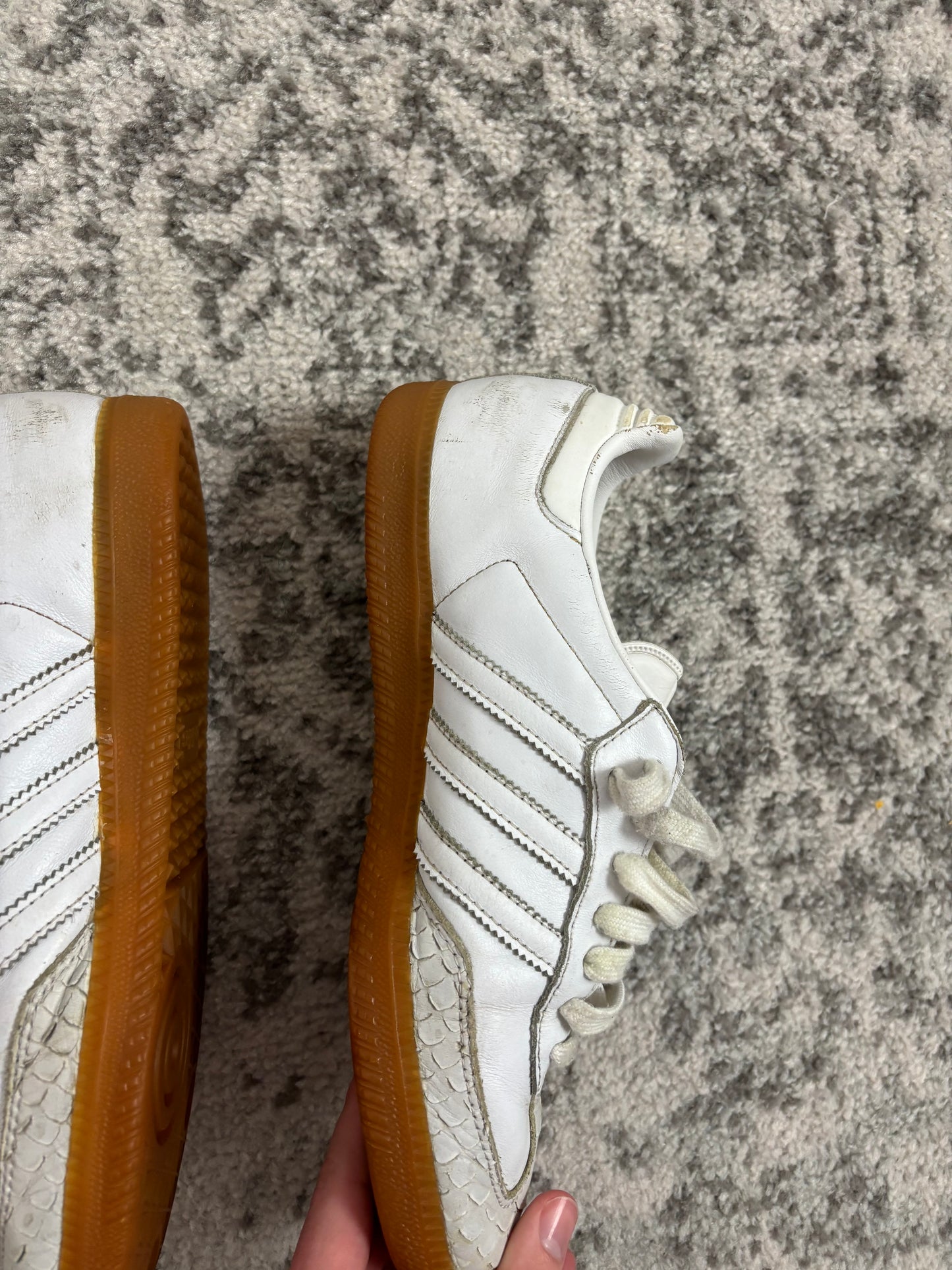 Adidas, samba, motif crocodile blanche