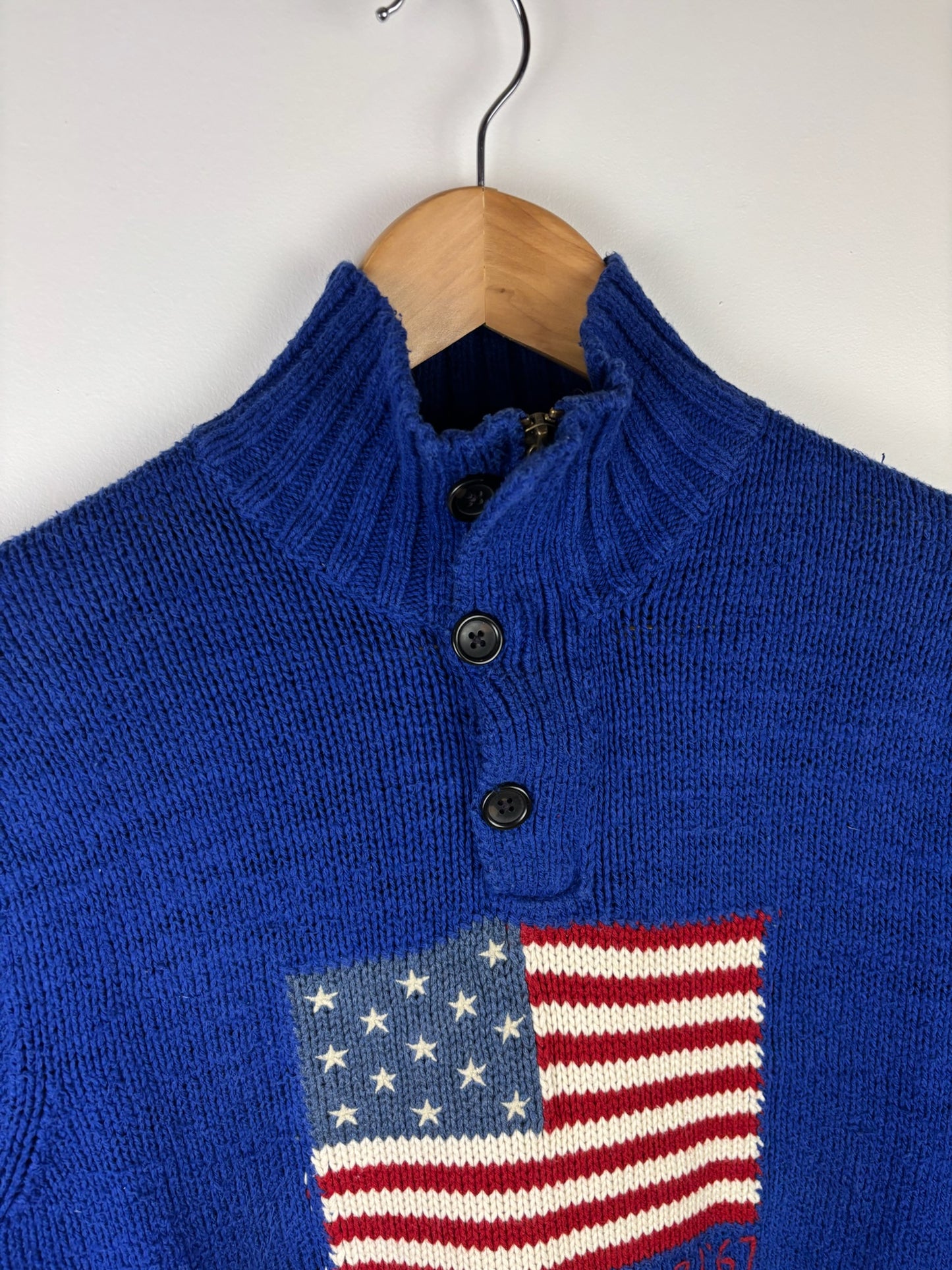 Pull col zippé flag Ralph Lauren