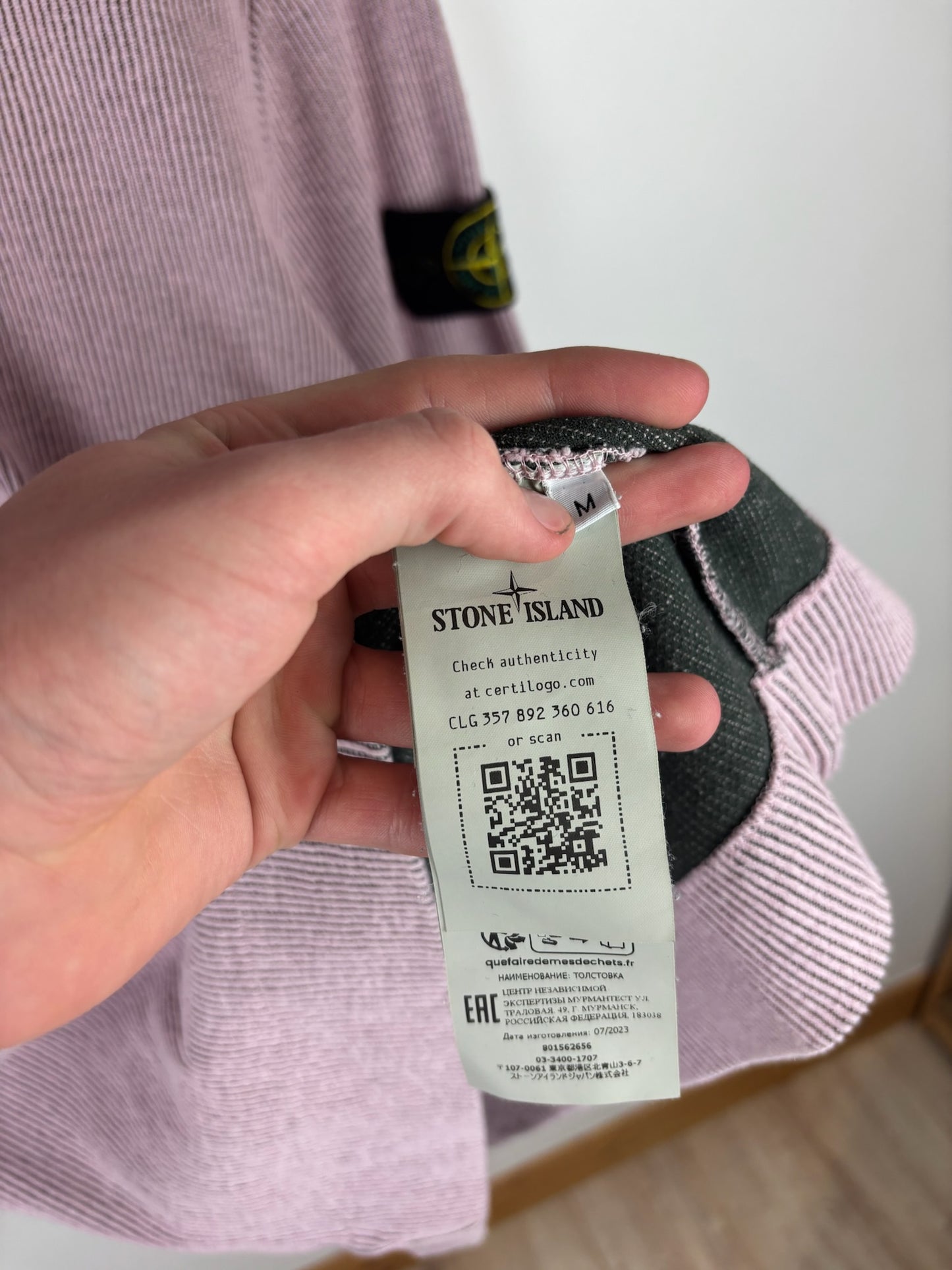 Pull en maille crewneck Stone Island rose