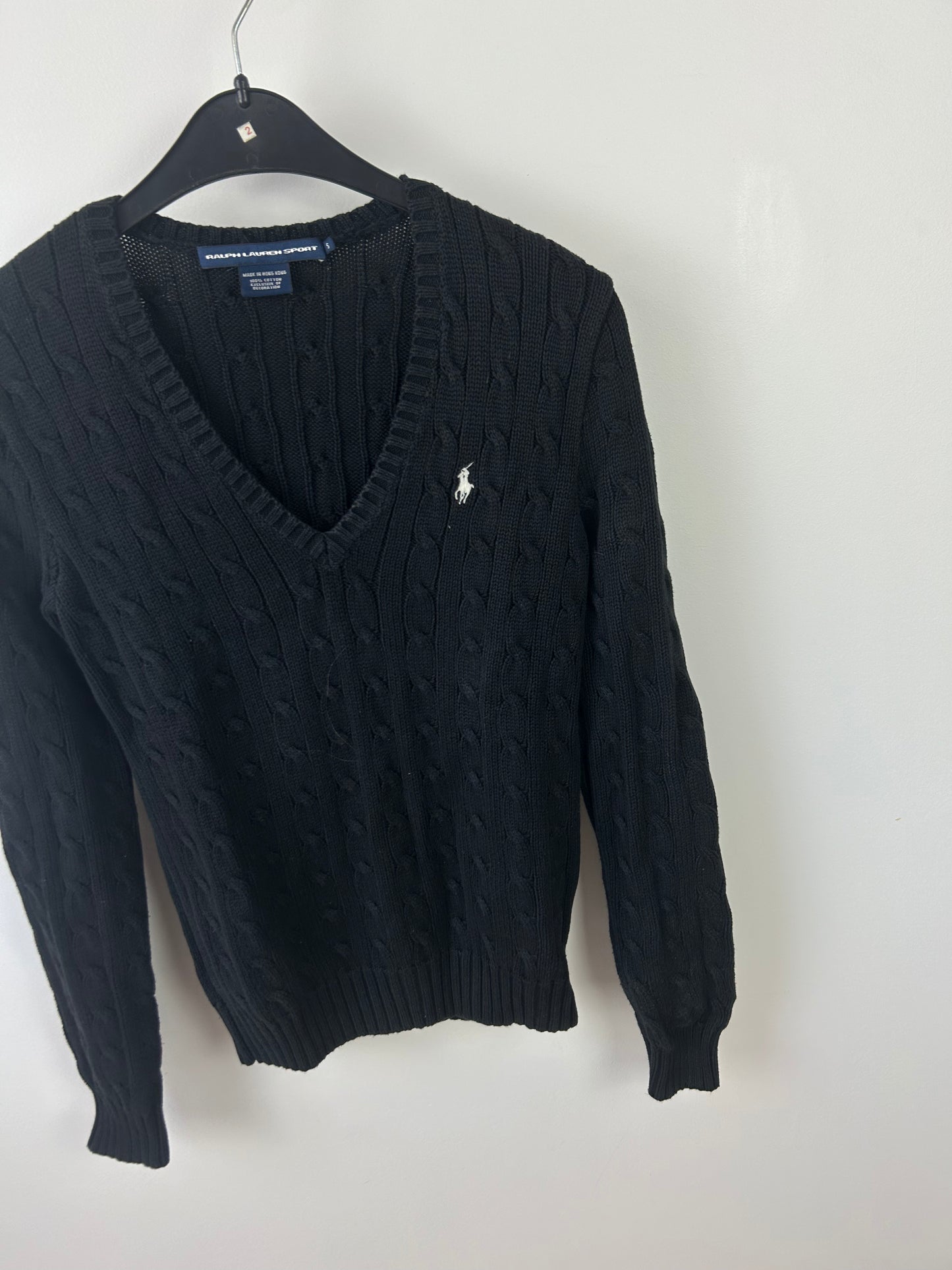 Pull en maille col v torsadé Ralph Lauren