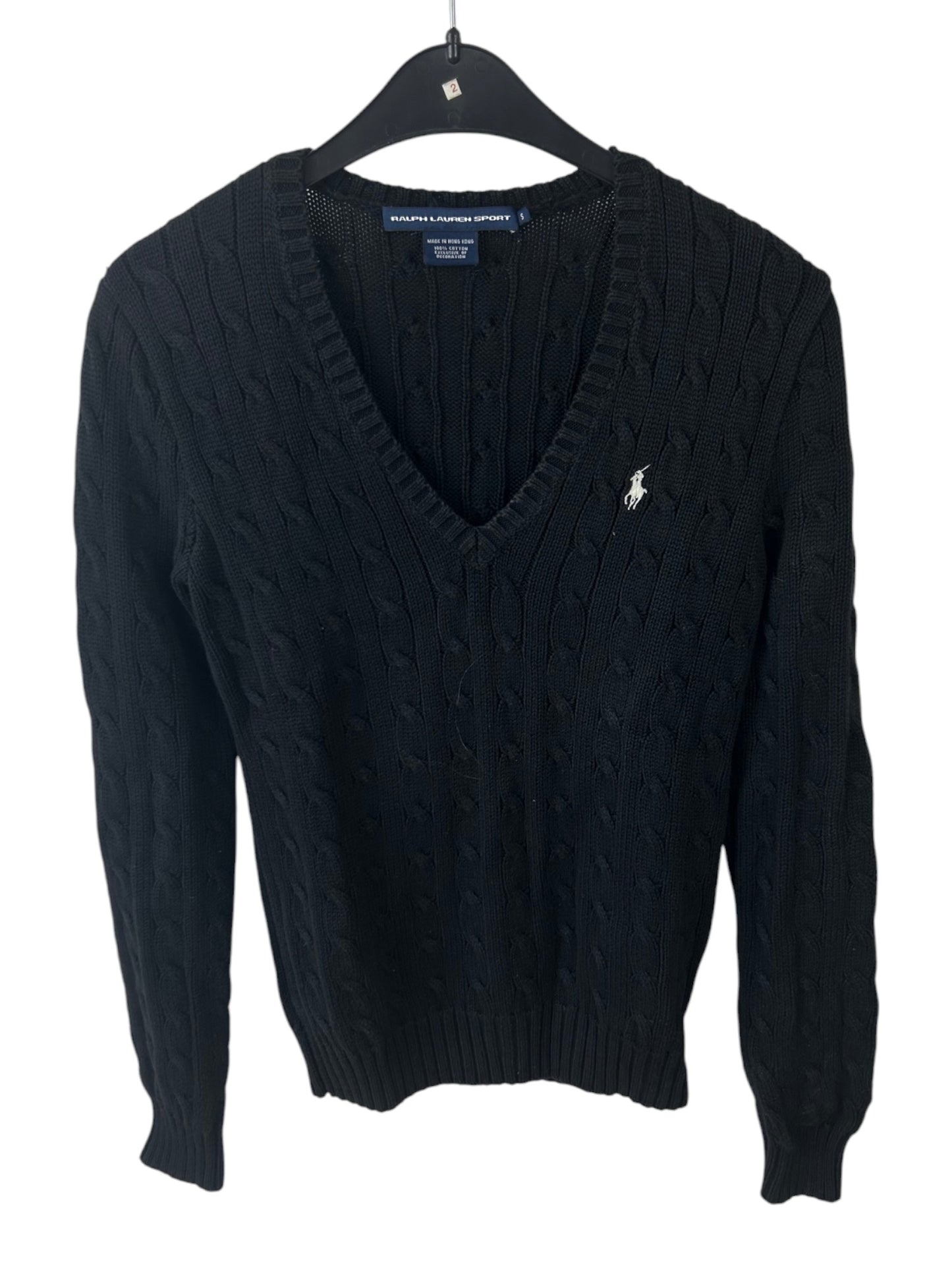 Pull en maille col v torsadé Ralph Lauren