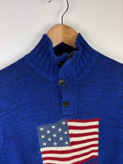 Pull col zippé flag Ralph Lauren