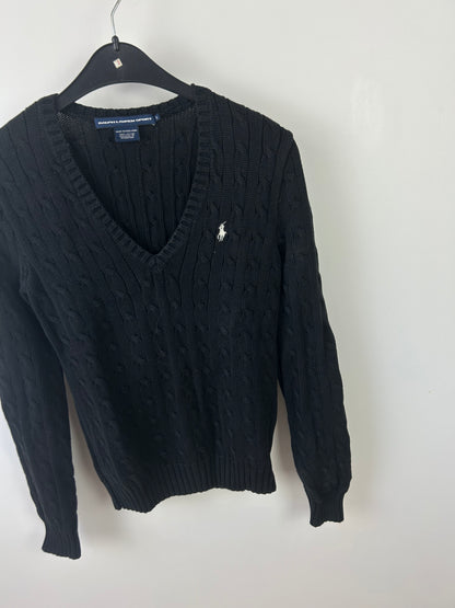 Pull en maille col v torsadé Ralph Lauren